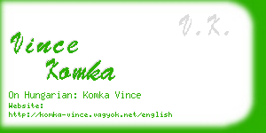 vince komka business card